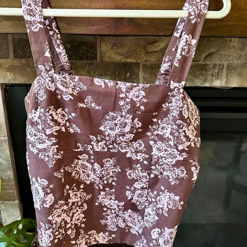 Unbranded Women's Brown and Purple Crop-top
